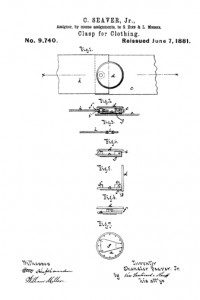 Patent for clothing clasp found on Boling Settlement.