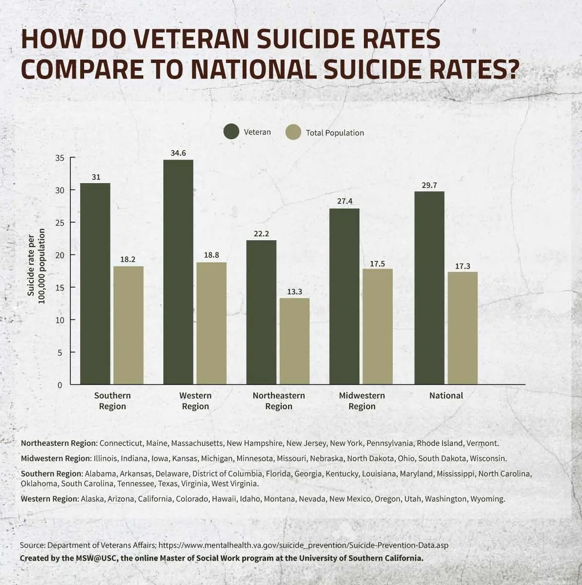 Veteran Suicide Infographics Data Viz Fall 22
